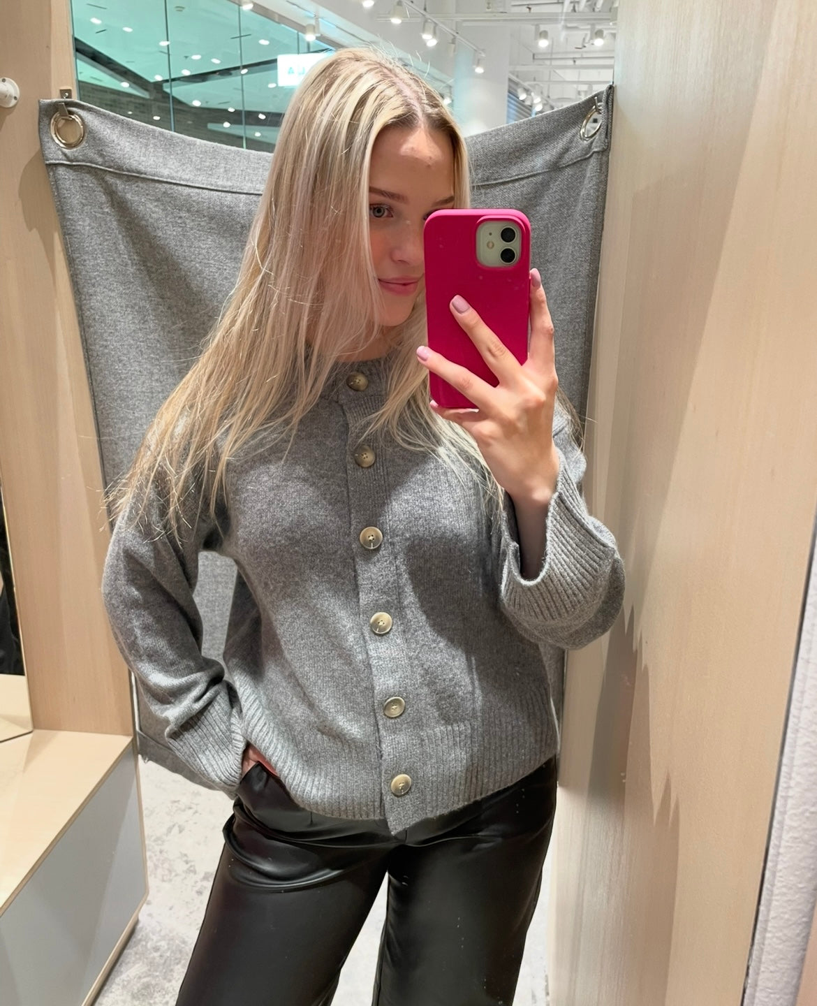 SLFCILLE Knit Cardigan - Medium Grey Melange